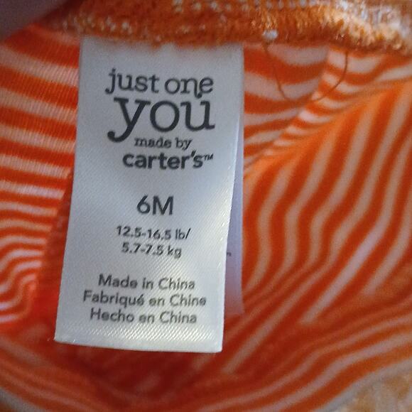 Carter's Baby 6M Orange Striped Legging With Tulle Skirt - Picture 3 of 4